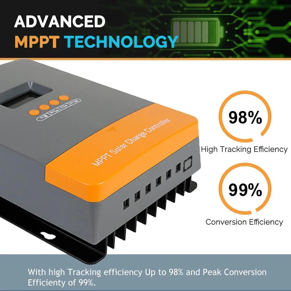 PowMr MPPT 60A Solar Charge Controller 12V 24V 36V 48V LiFePO4 Auto