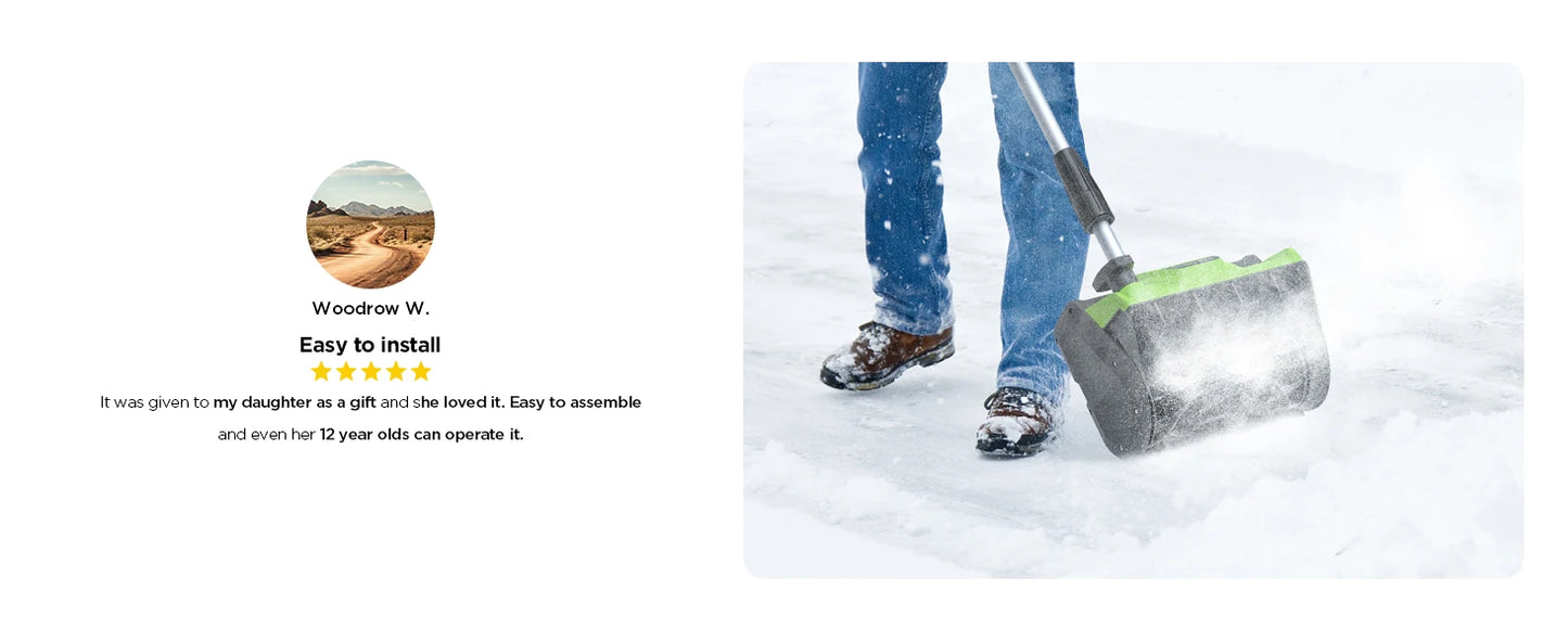 Deli 21V Cordless Snow Shovel With 4Ah Battery Performance