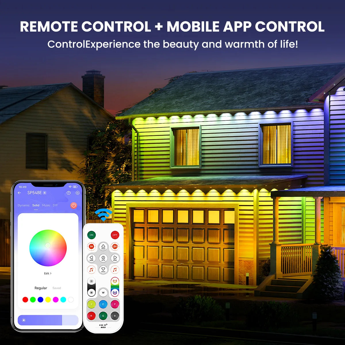 Aiopp Outdoor LED Strip Lights RGBIC With IP68 Waterproof