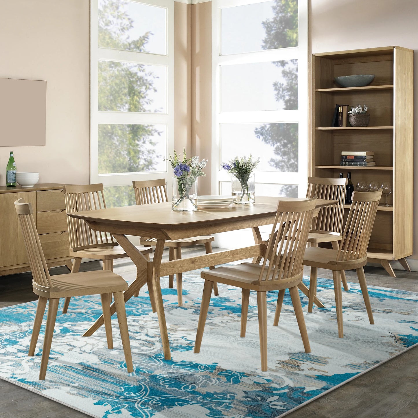 Zhejiang Floral Faux Wool Area Rug For Living Rooms