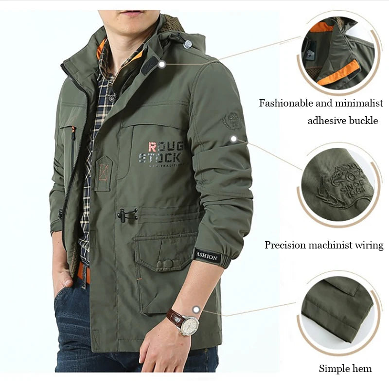 Guangxi Windproof Hooded Outdoor Climbing Jacket For Men