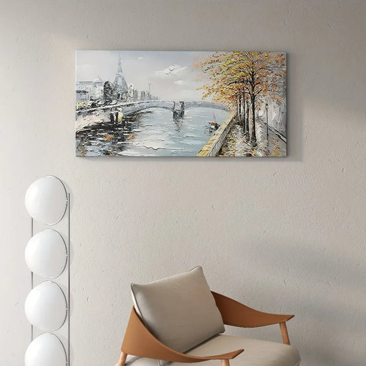 Hign-concerned Pine Frame Abstract Canvas Art Landscape