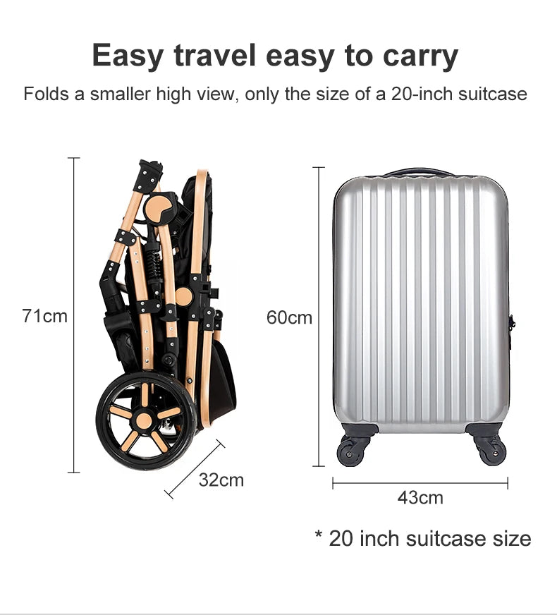 Supperbebe 2 In 1 Light Stroller For Newborn Baby Cart