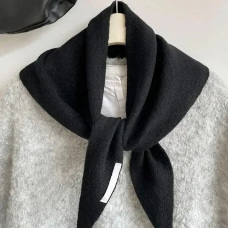 Xizou British Korean Style Wool Knitted Triangular Scarf