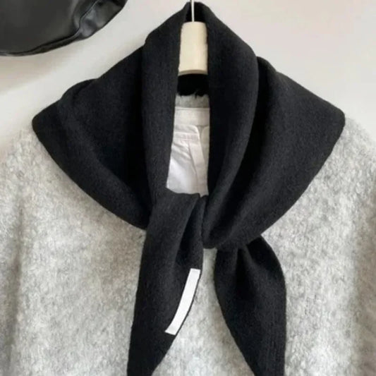 Xizou British Korean Style Wool Knitted Triangular Scarf
