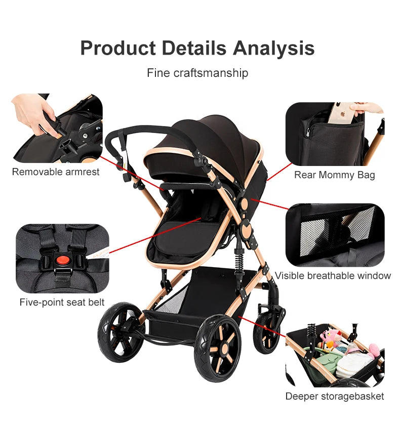 Supperbebe 2 In 1 Light Stroller For Newborn Baby Cart