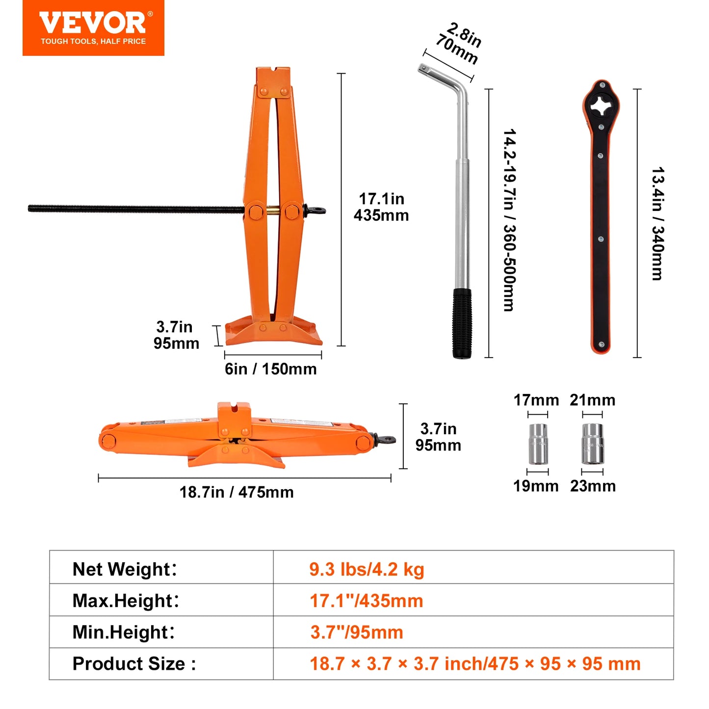 SucceBuy Scissor Jack 2.5 Ton Lift For Cars SUVs Portable