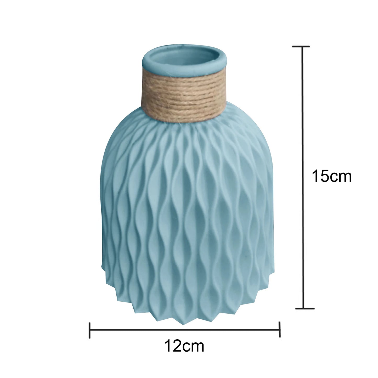Hignconcerned 3pc Plastic Vases Set Rattan Unbreakable Decor