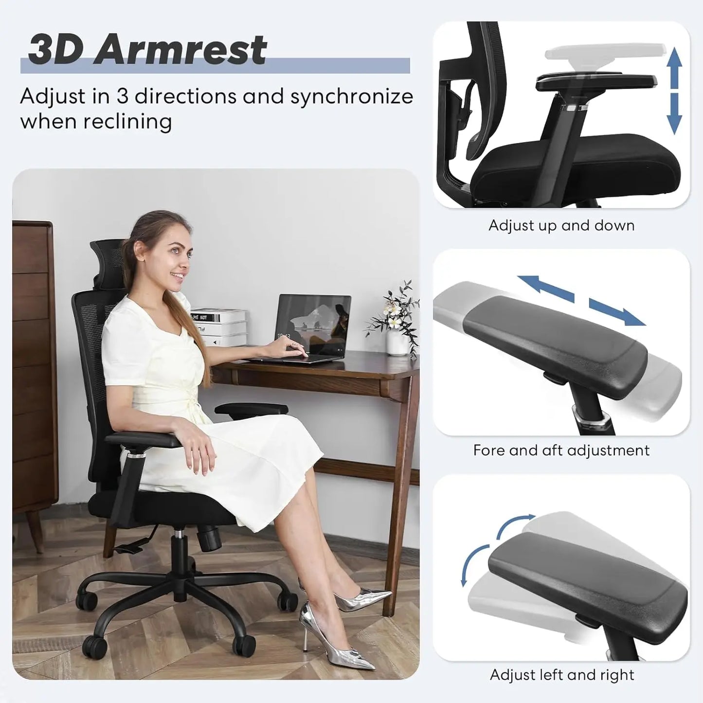 Ergonomic Mesh Adjustable Lumbar Office Chair With 120 Degree Tilt