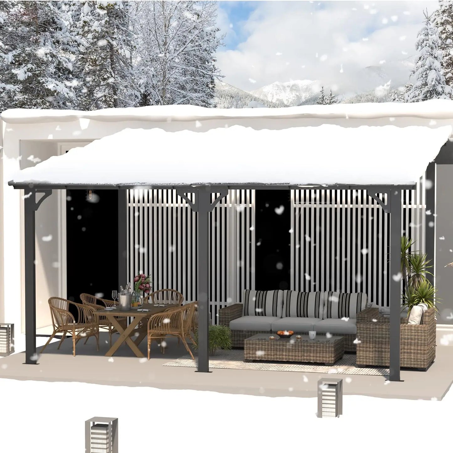 Heavy Duty Aluminum Gazebo For Patio Hard Top Outdoor Shade