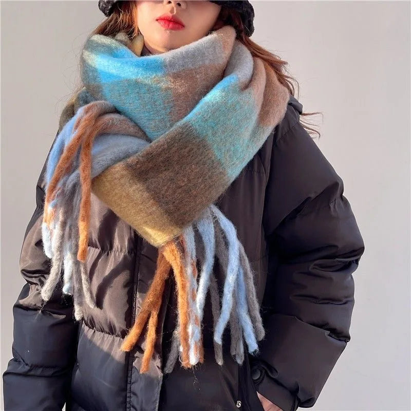 SENAIFEICN Winter Thick Warm Scarf Women Polyester Shawl