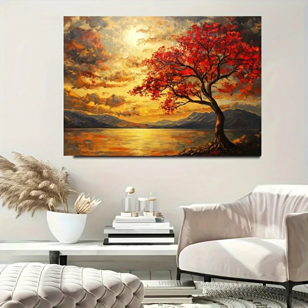 Hign Concerned Tree of Life Canvas Painting Modern Geometry