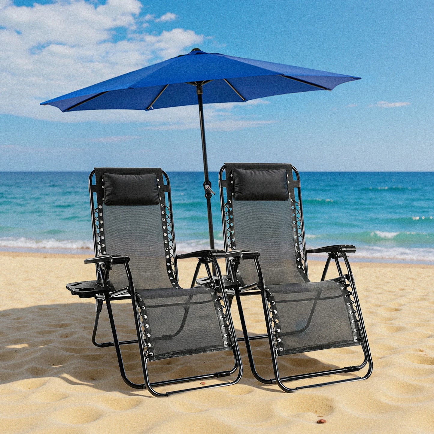 JHK Zero Gravity Portable Recliner Set Lounge Chairs