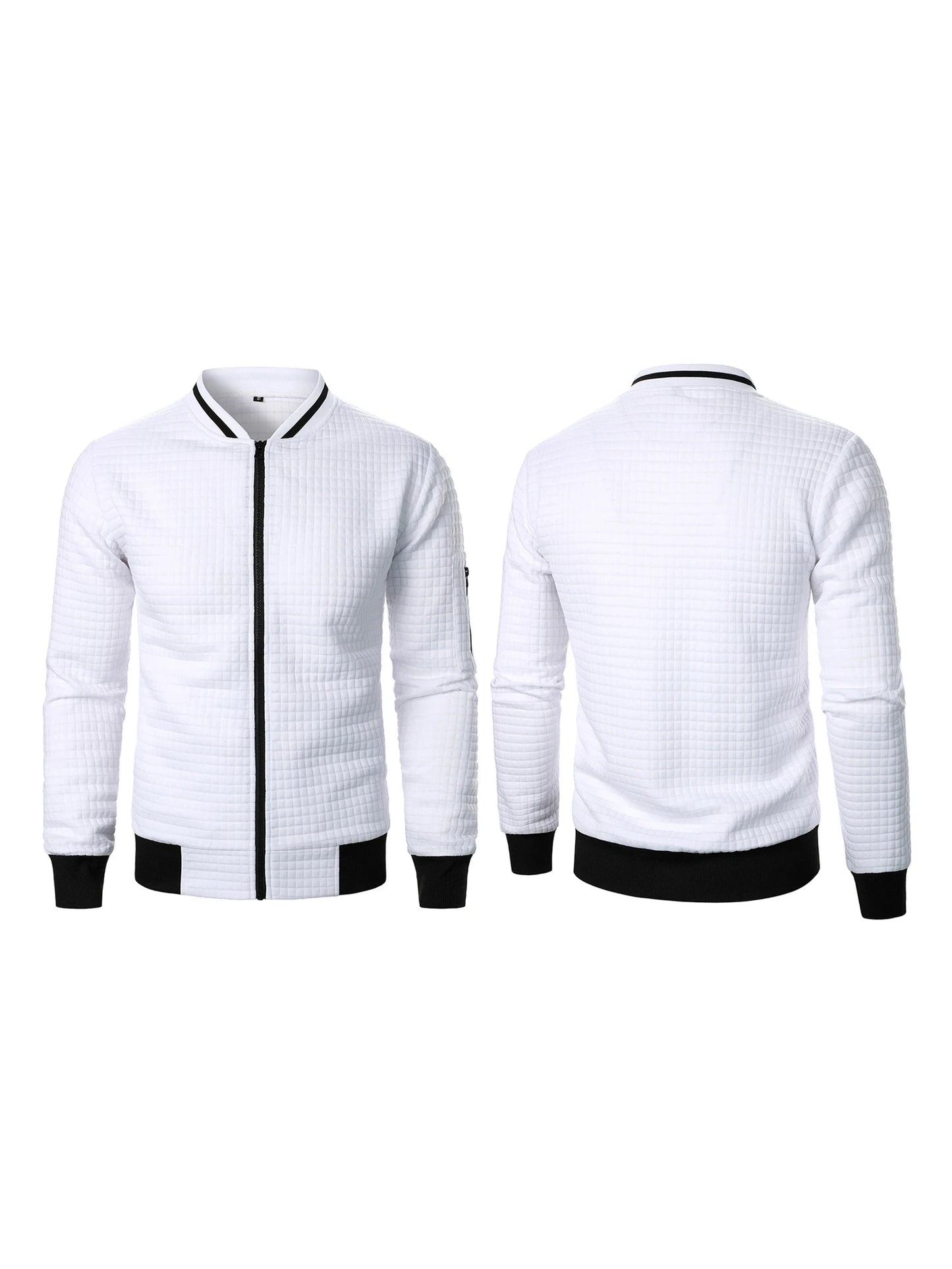 Guangdong Men Casual Fit Zipper Up Lightweight Stand Collar Jacket Contrast