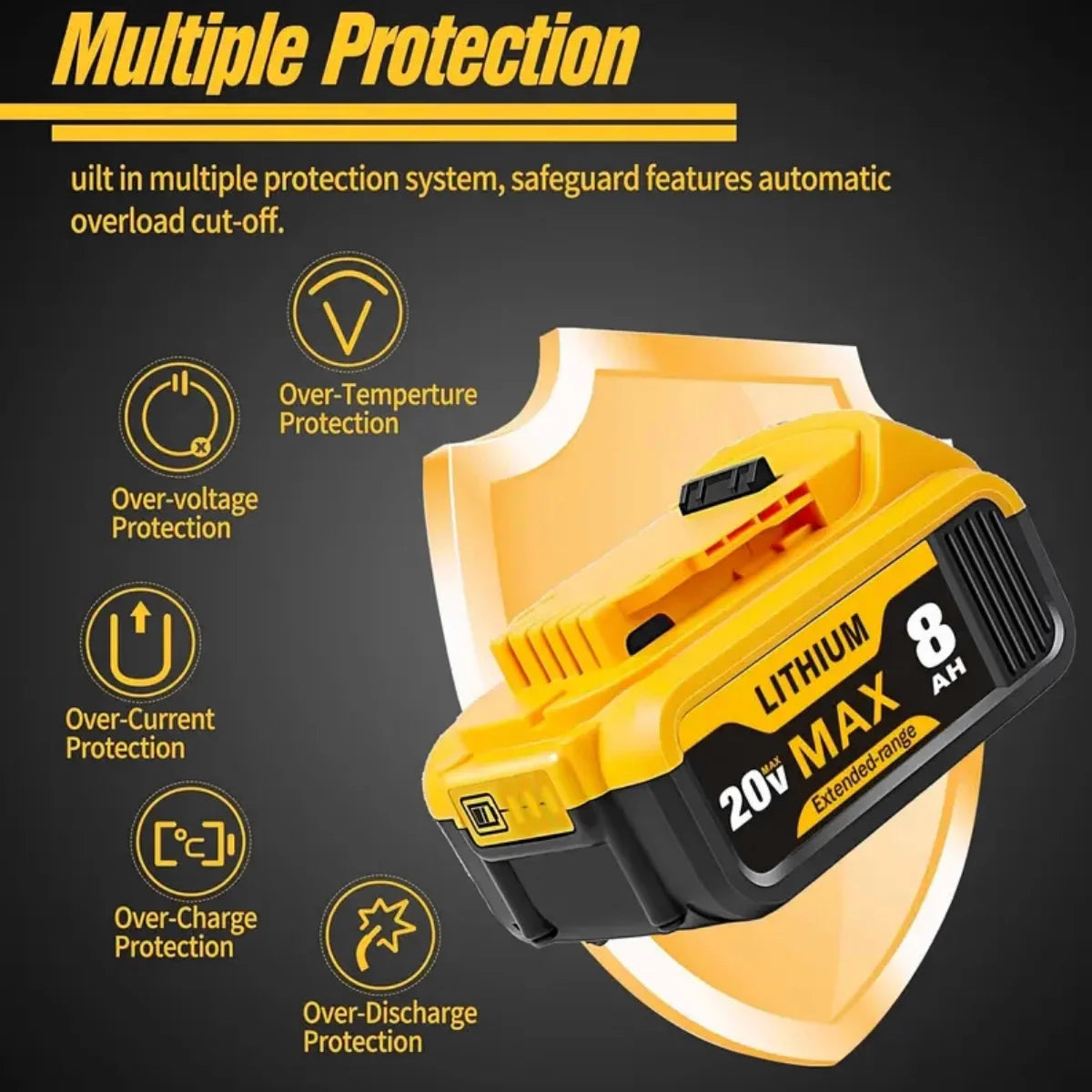 Blawhi 20V Li-Ion Replacement Battery For Dewalt Tools