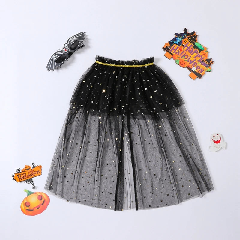 CN Guangdong Glitter Stars Moon Princess Cape Costume for Toddlers