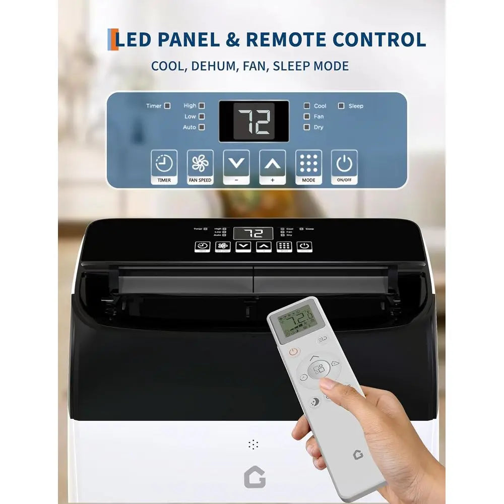 14000 BTU Portable Air Conditioner With Remote Control Quiet 48dB