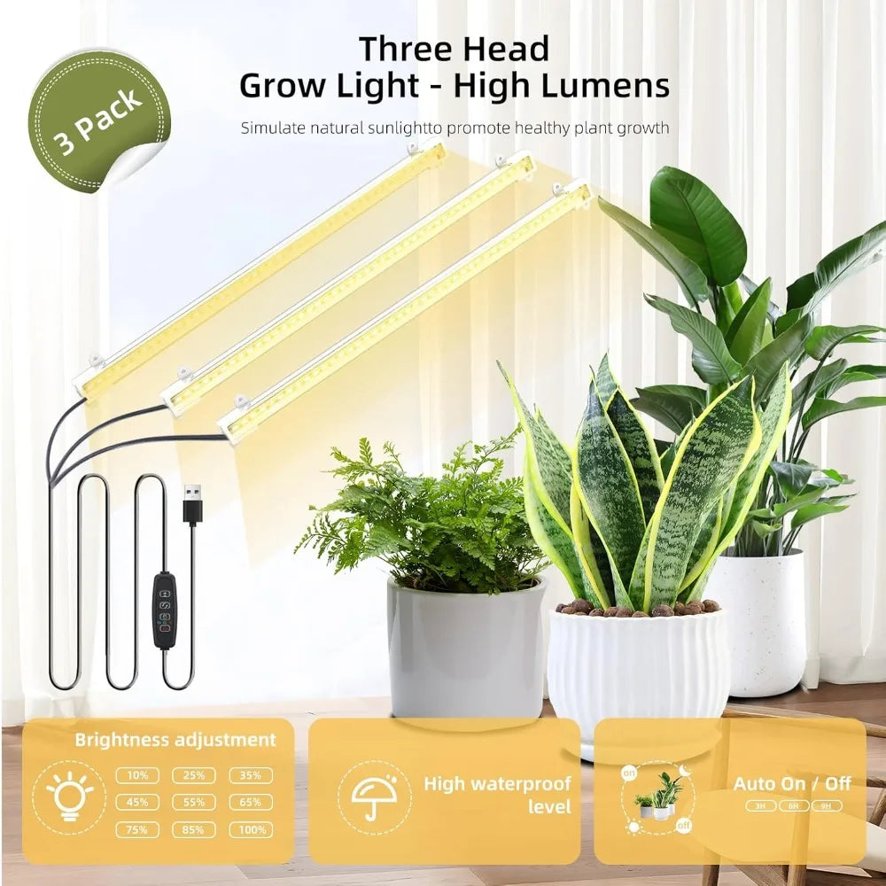Hign-concerned Hanging Plant Stand With Grow Light 3 Tier