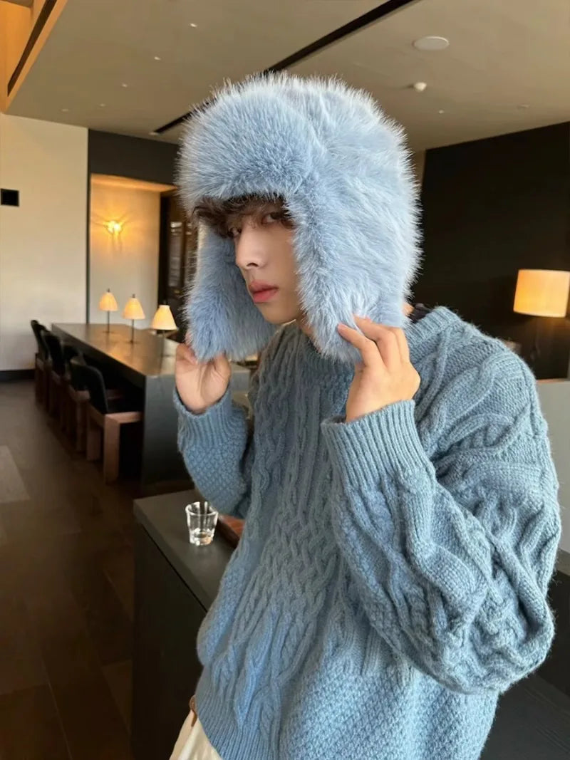 Zhejiang Imitation Mink Fur Bomber Hat Unisex Winter