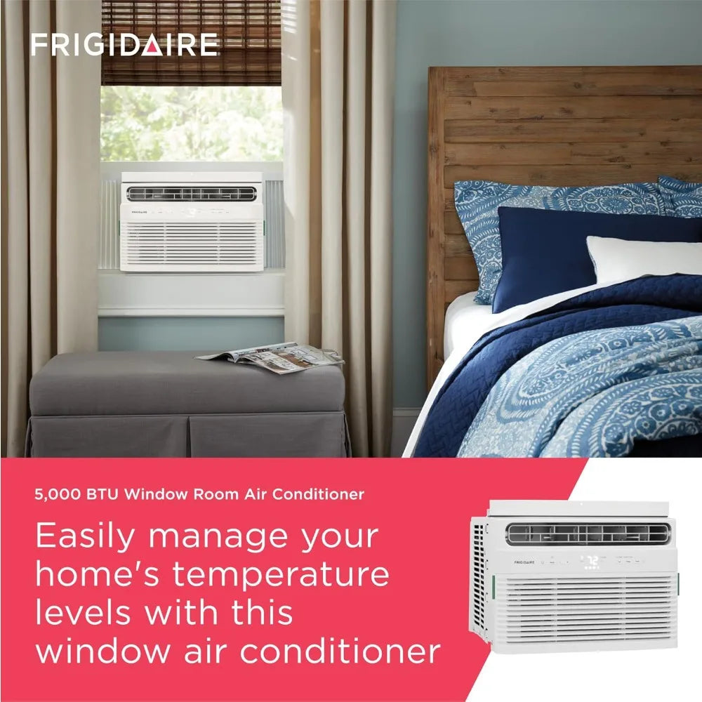 5000 BTU Window Air Conditioner With Remote 3 Fan Speeds