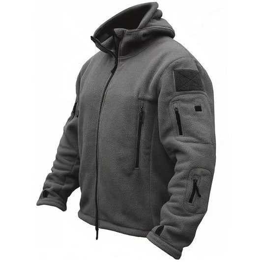 Men Military Winter Thermal Fleece Tactical Jacket Hooded Softshell Outdoor