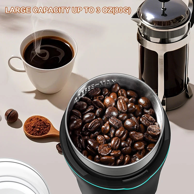 KIRAINAFLY Electric Coffee Grinder 300W With Removable Stainless Steel Cup