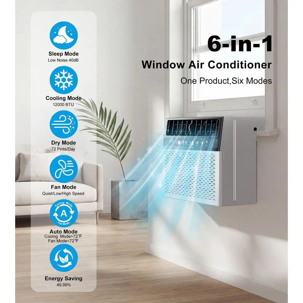 UShaped Window Air Conditioner 12000 BTU 6in1 Unit