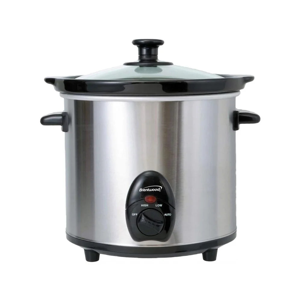 XMSJ Stainless Steel Slow Cooker With Removable Ceramic Pot