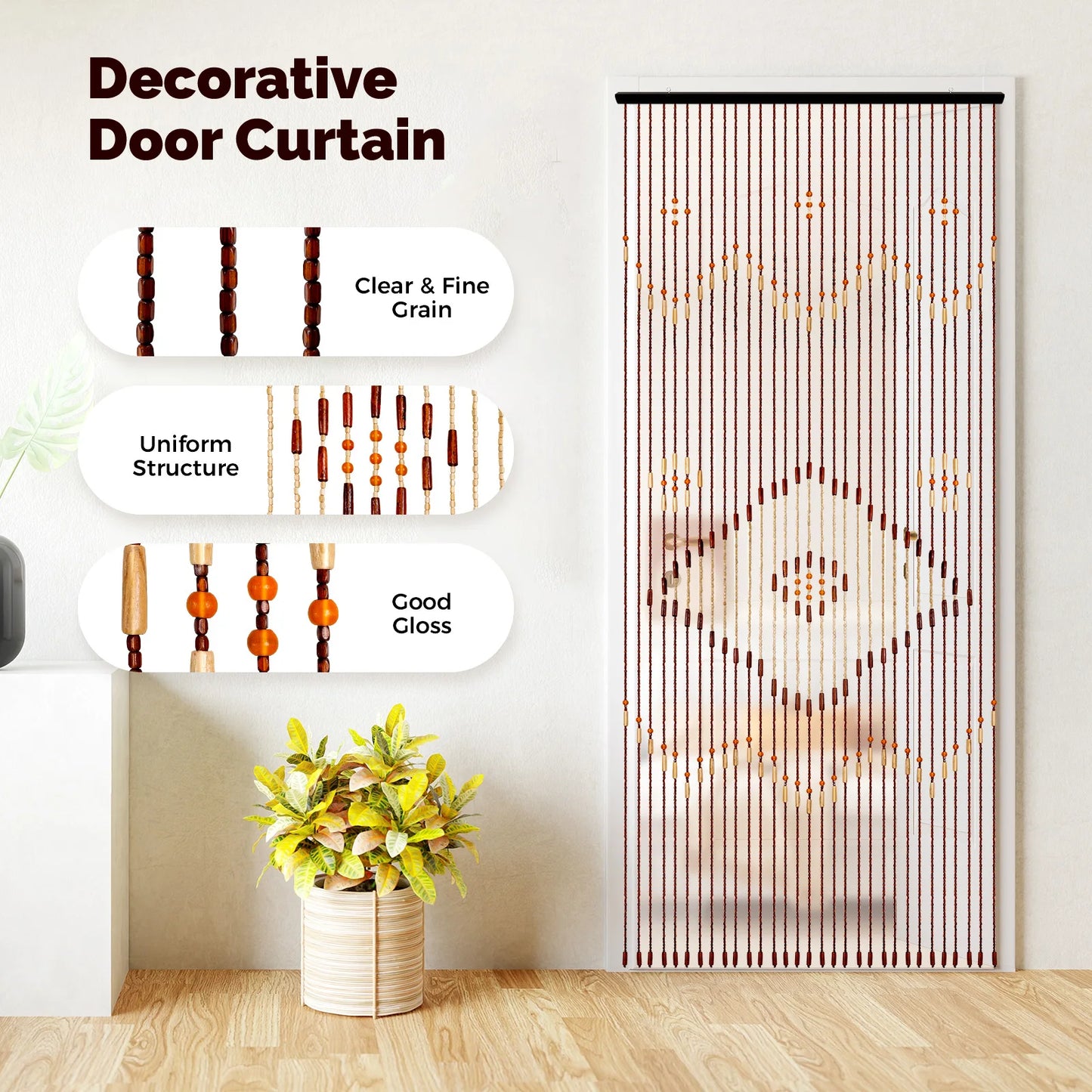 Zhejiang Wooden Bead String Door Curtain 31 Line Fly Screen