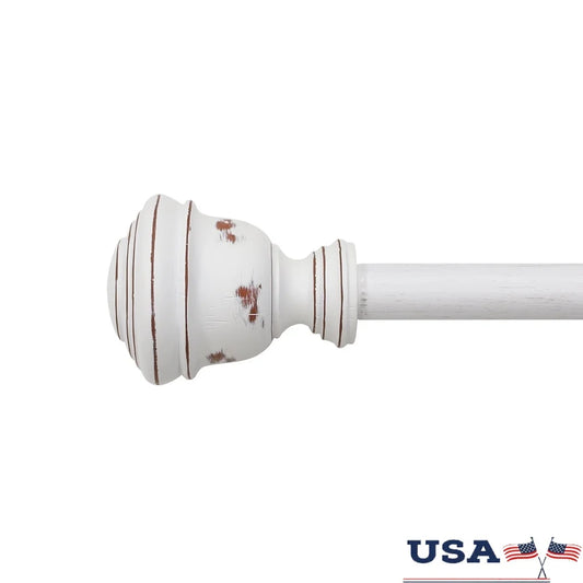 XMSJ Faux Wood Curtain Rod Set With Brackets And Hardware