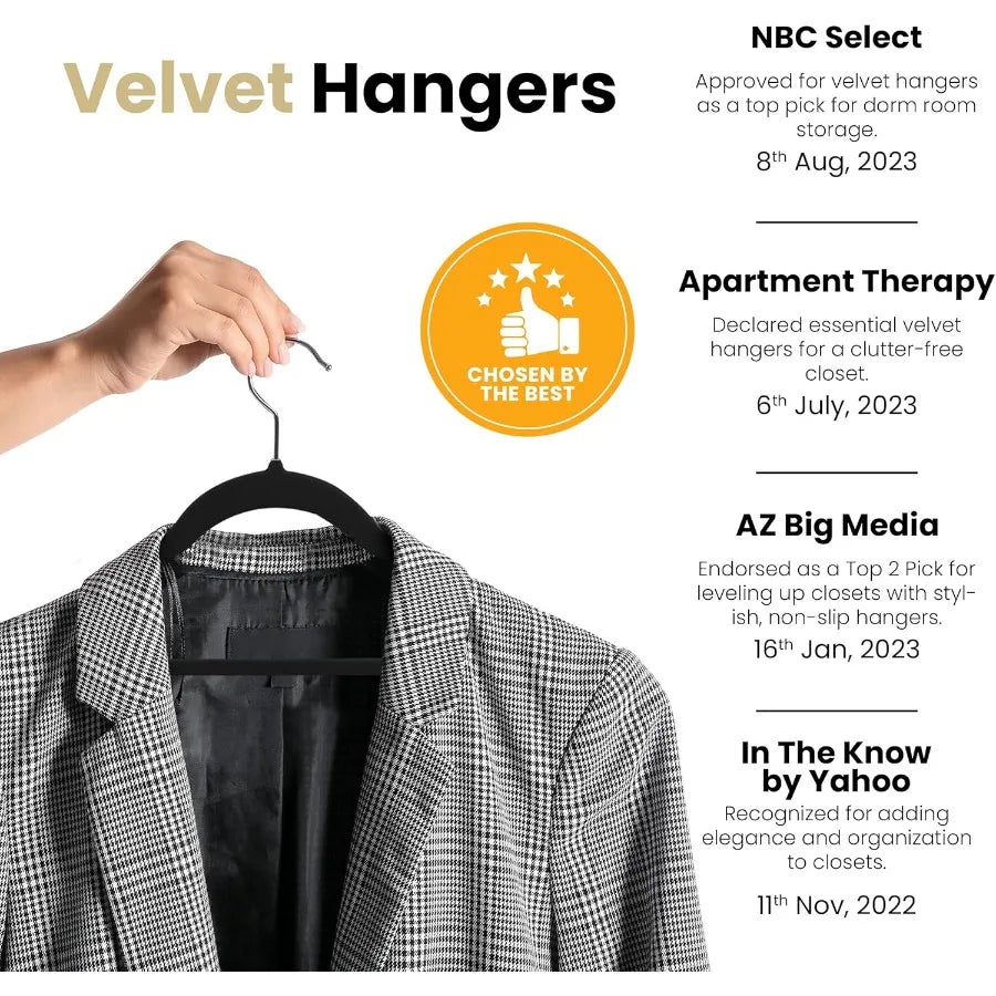 Hign-concerned Velvet Hangers 30Pack Non Slip 360 Hook