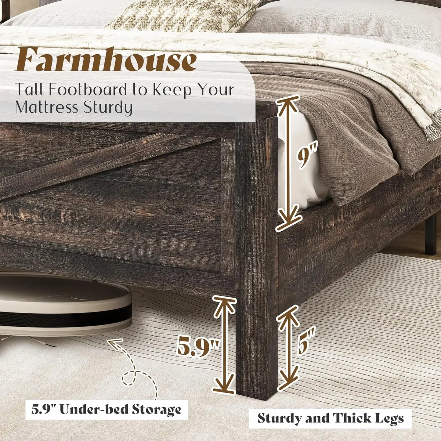 Full Storage Bed Frame With Charging Station And Bookcase