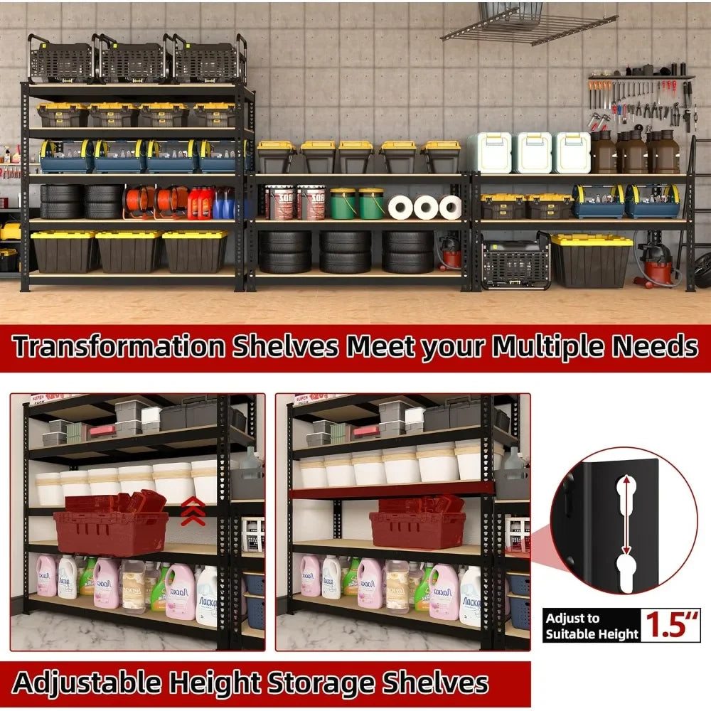 Adjustable Garage Storage Shelves Heavy Duty Metal Rack
