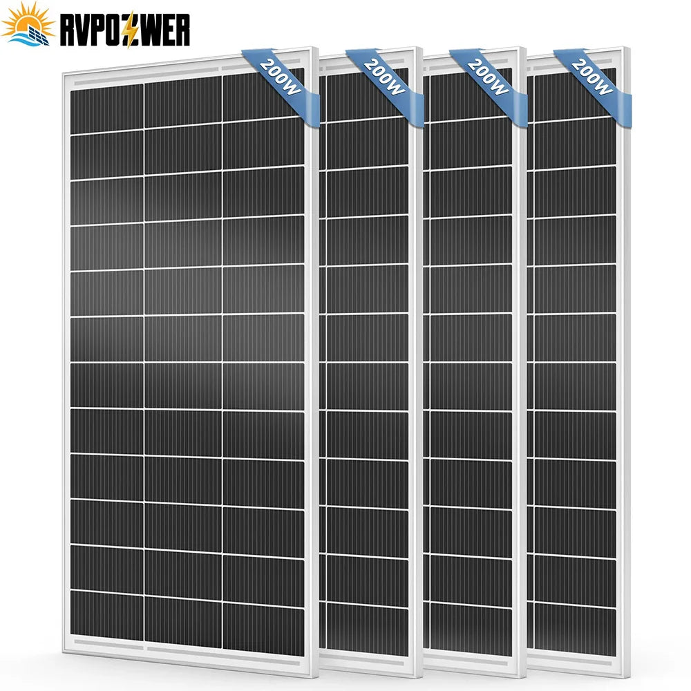 Rvpozwer 200W Mono Rigid Solar Panel for Off Grid RV