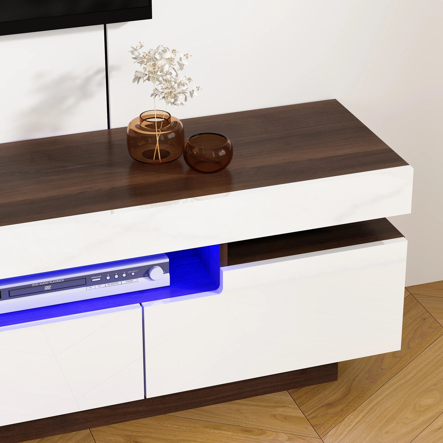 QiaoShiRen LED TV Stand Modern Entertainment Center With Storage