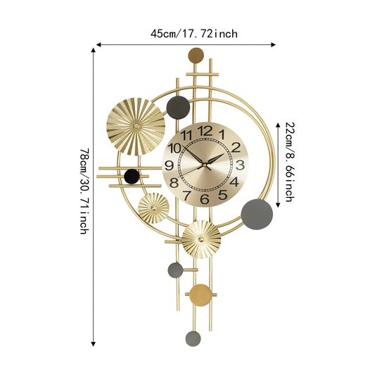 Combination Modern Wall Clock Iron Silent Decorative Clock