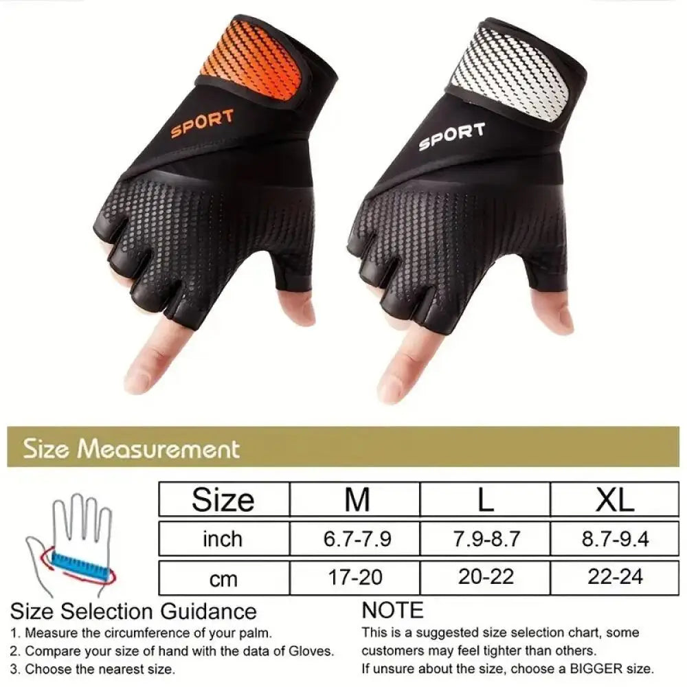 Unisex Half Finger Sports Gloves Polyester Non Slip for Training