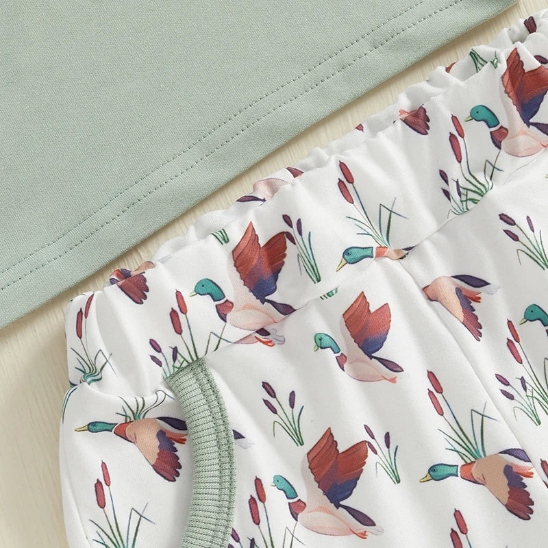 Toddler Boys Animal Print T Shirt And Camo Shorts Set