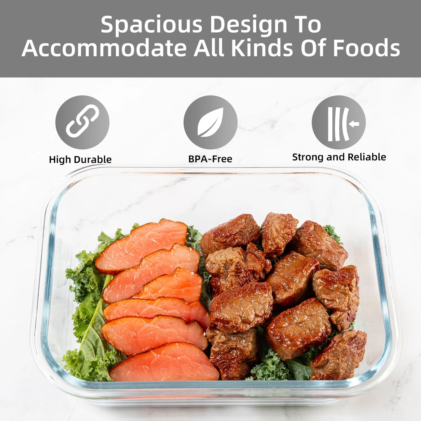 Glass Storage Containers Leakproof BPA Free Microwave Safe