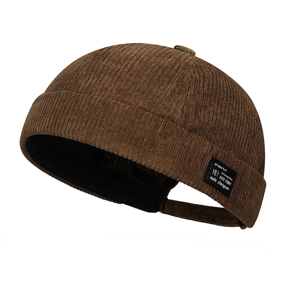 Brimless Skullies Cap Vintage Cotton Beanie for Men