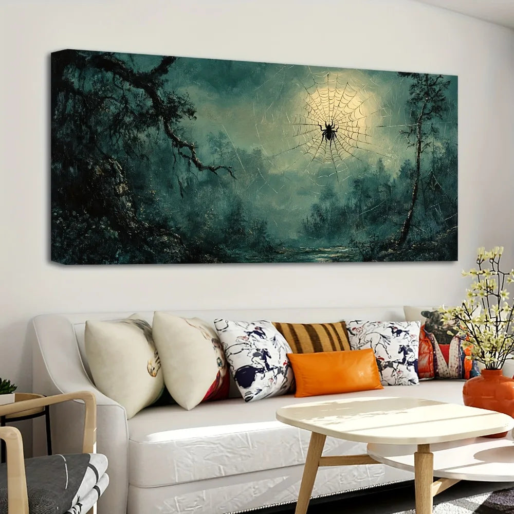 Hign-concerned Halloween Horror Forest Spider Wood Frame