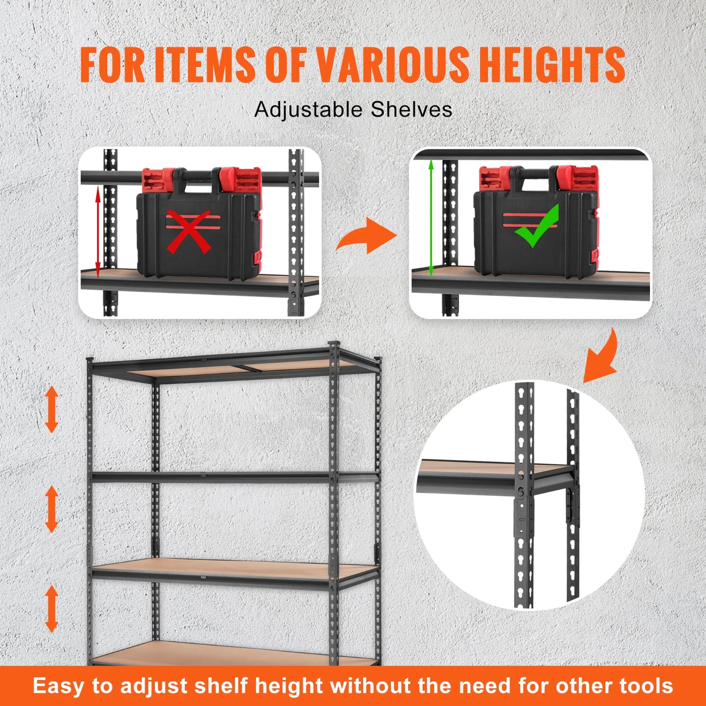 SucceBuy Heavy Duty Storage Shelving Unit Metal Rack