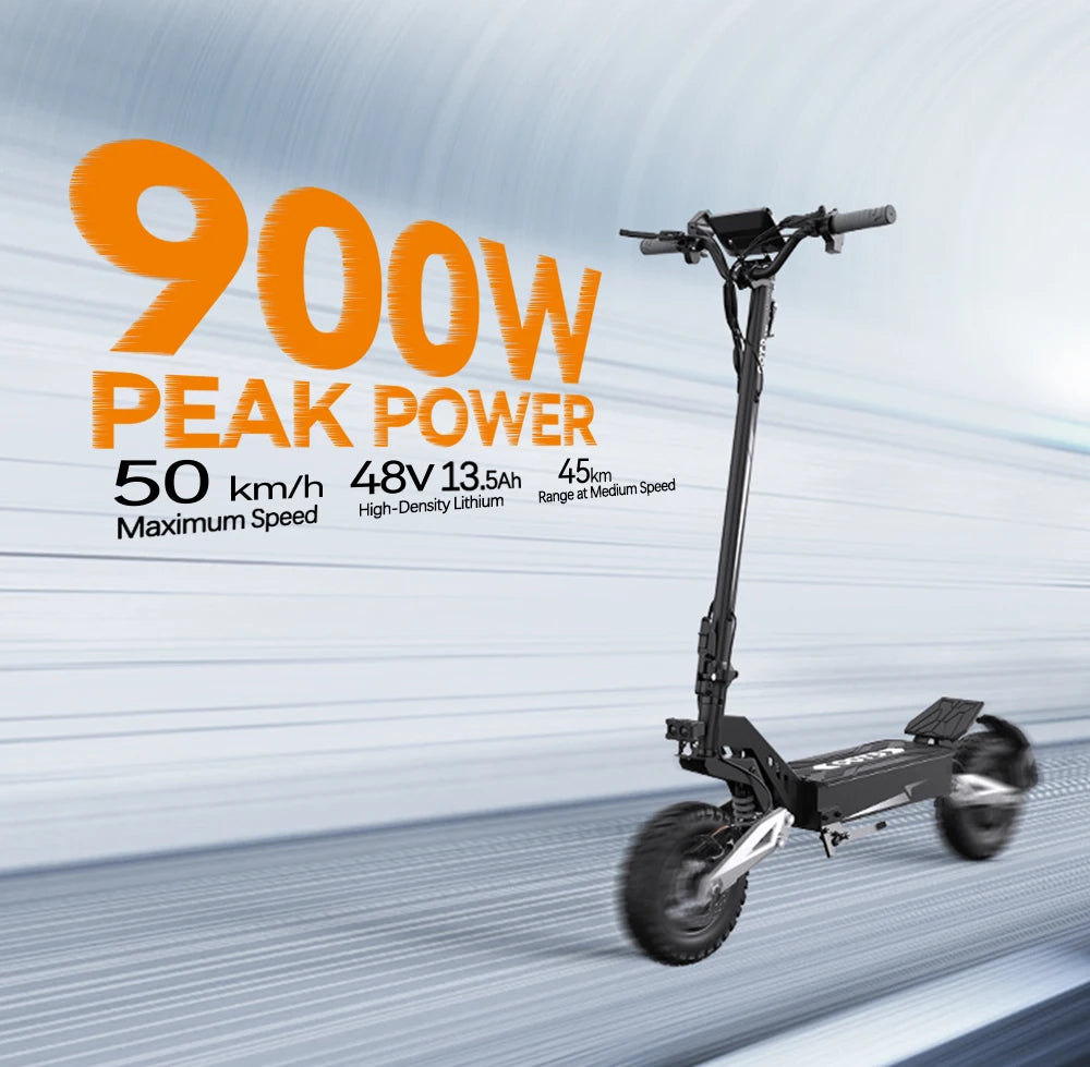 OOTD T10 Foldable Electric Scooter 900W Motor 18Ah Battery 45-60km Range