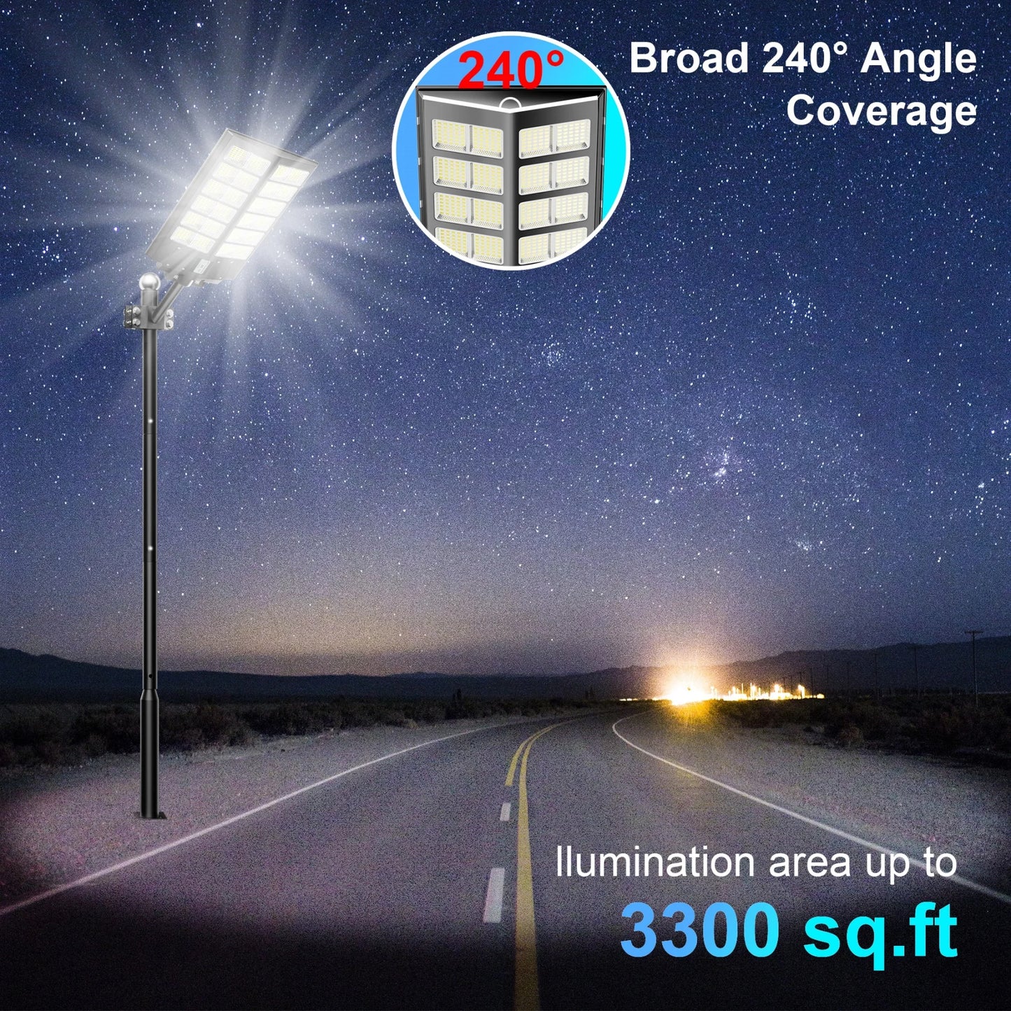 6000 Watt Solar Street Lights With Motion Sensor IP65 Waterproof