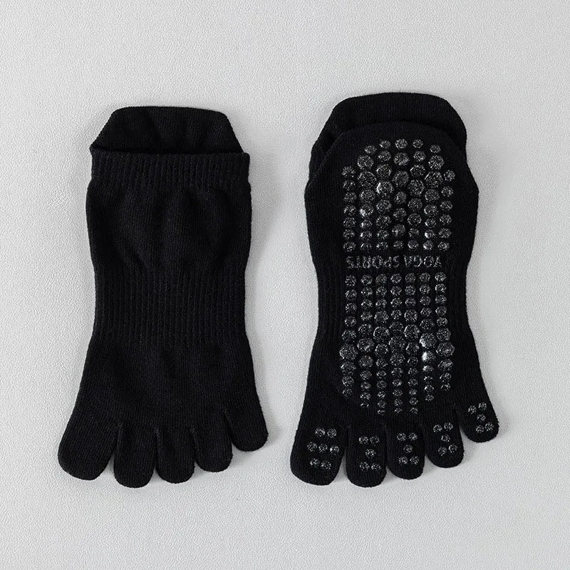 NONECN Full Toe Yoga Socks For Women Cotton Silicone Grip