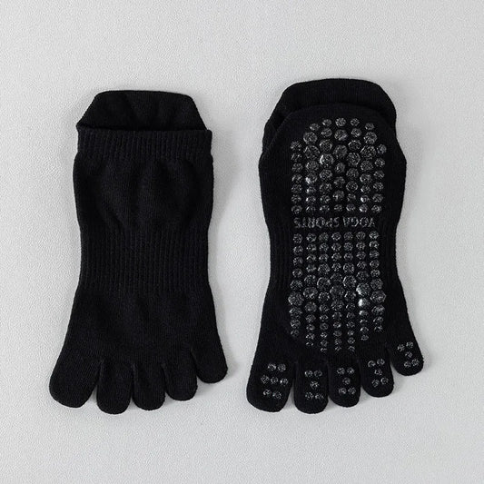 NONECN Full Toe Yoga Socks For Women Cotton Silicone Grip