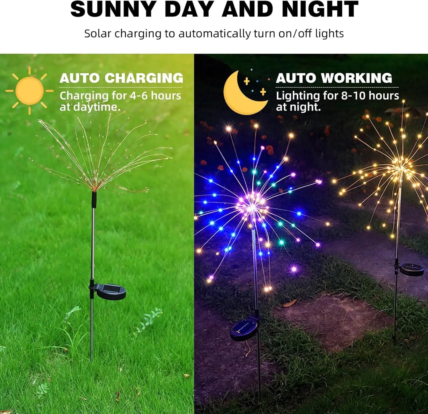 XMSJ Solar Firework LED Lights 120 LEDs Outdoor Garden Decor