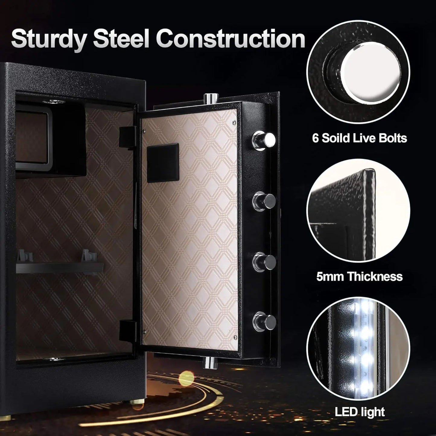 XMSJ Heavy Duty Safe Box With Touch Screen Keypad Lock