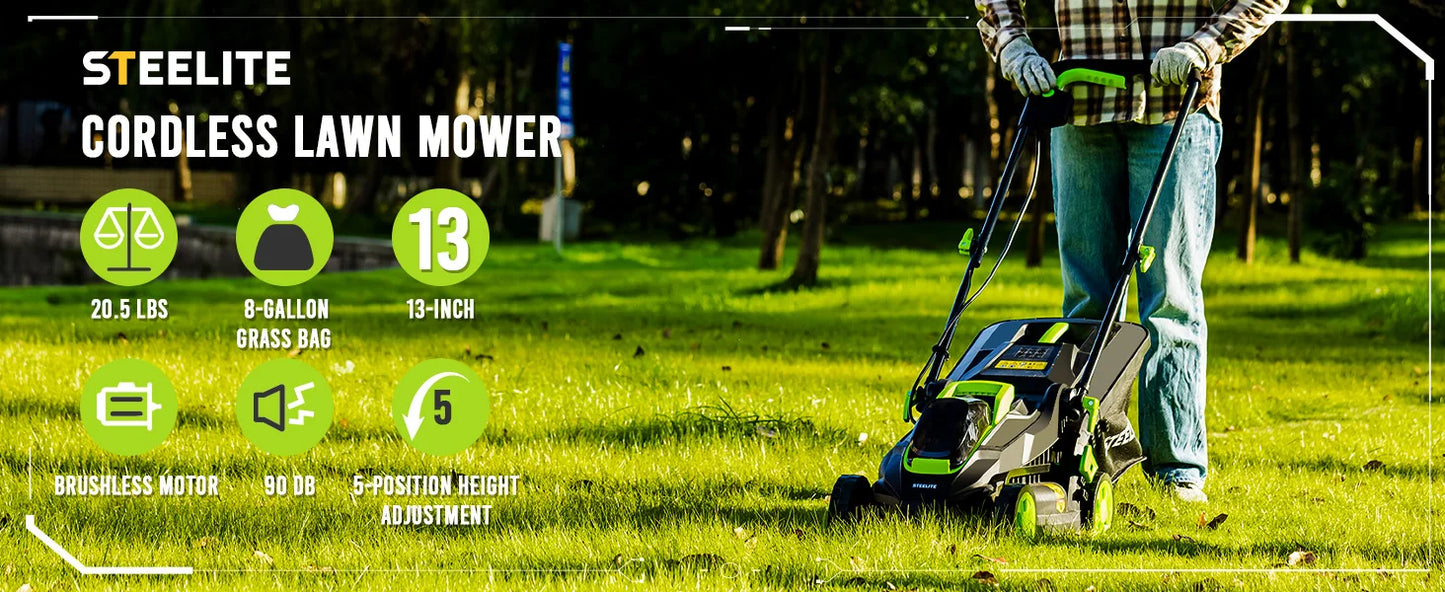 Deli 2in1 Cordless Electric Lawn Mower With 21V Battery