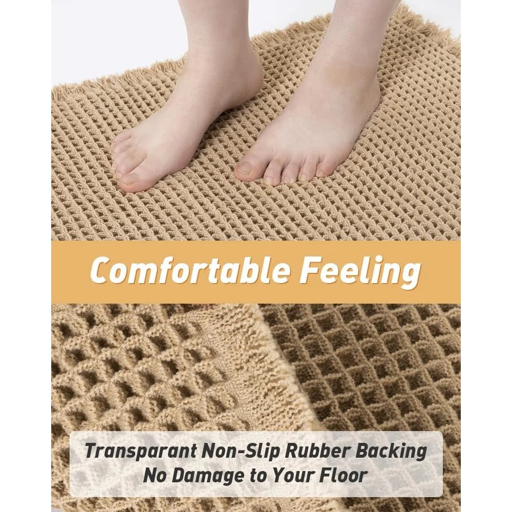 CN Fujian Upgraded Waffle Bath Mat Super Absorbent Non Slip